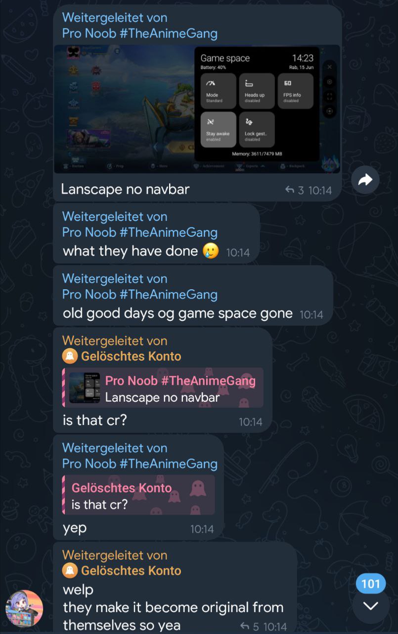 Screenshot of conversation about broken navbar