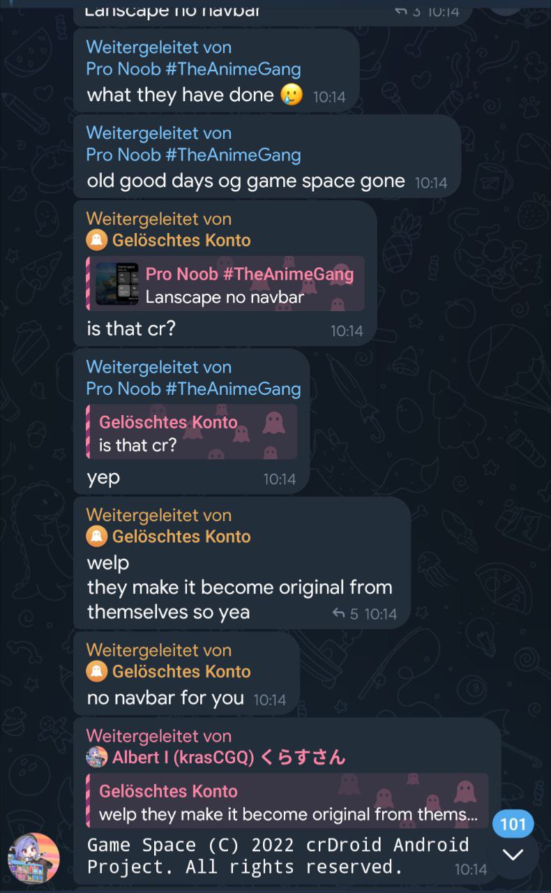 Screenshot of conversation showing user comments about Game Space