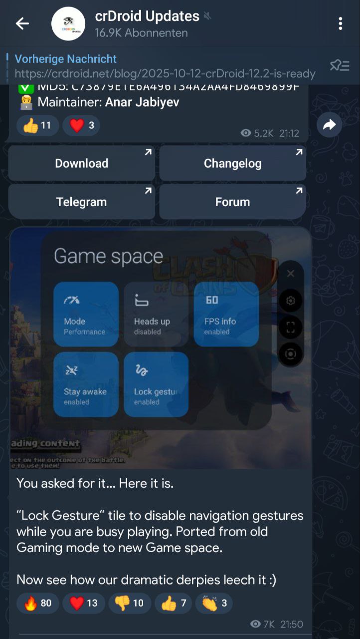 Pranav Vashi neobuddy89 CrDroid Telegram post mocking DerpFest developers - false accusation evidence